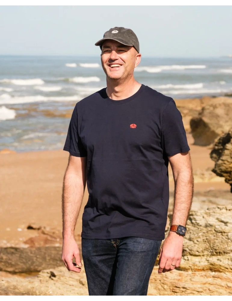 Tee-shirt brodé unisexe DARÜ – Coton bio – Crabe côté cœur