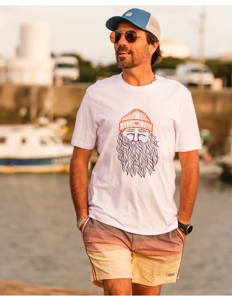 T-shirt bio unisexe “Narcisse Pelletier” – Sérigraphie algues – Histoire vraie vendéenne