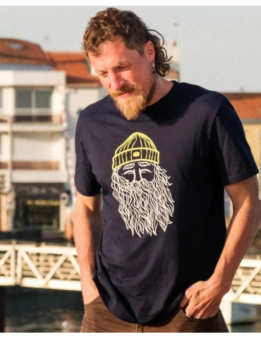 T-shirt bio unisexe “Narcisse Pelletier” – Sérigraphie algues – Histoire vraie vendéenne 2