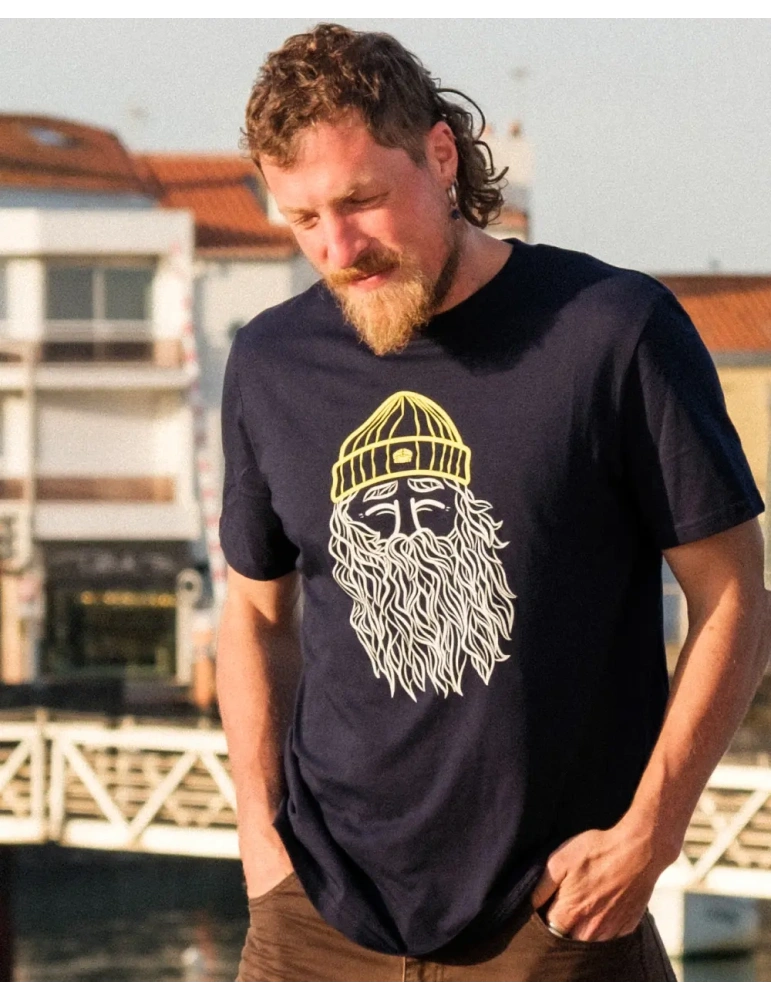 T-shirt bio unisexe “Narcisse Pelletier” – Sérigraphie algues – Histoire vraie vendéenne