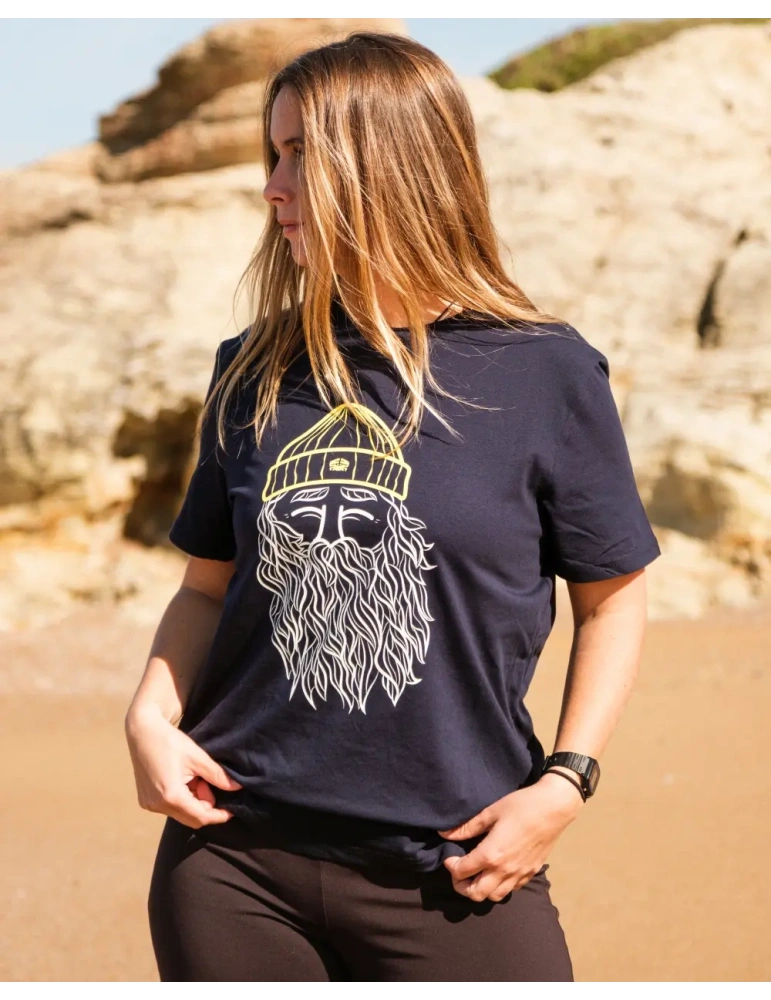 T-shirt bio unisexe “Narcisse Pelletier” – Sérigraphie algues – Histoire vraie vendéenne