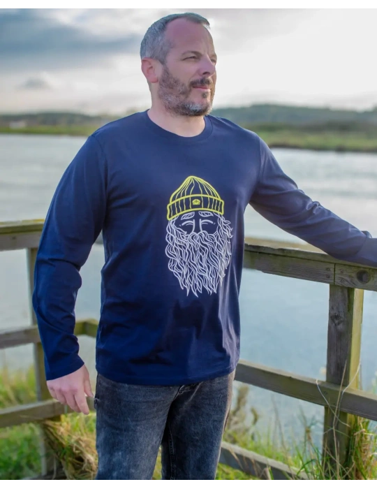 T-shirt manches longues Narcisse DARÜ – 100 % coton bio – Illustration sérigraphiée