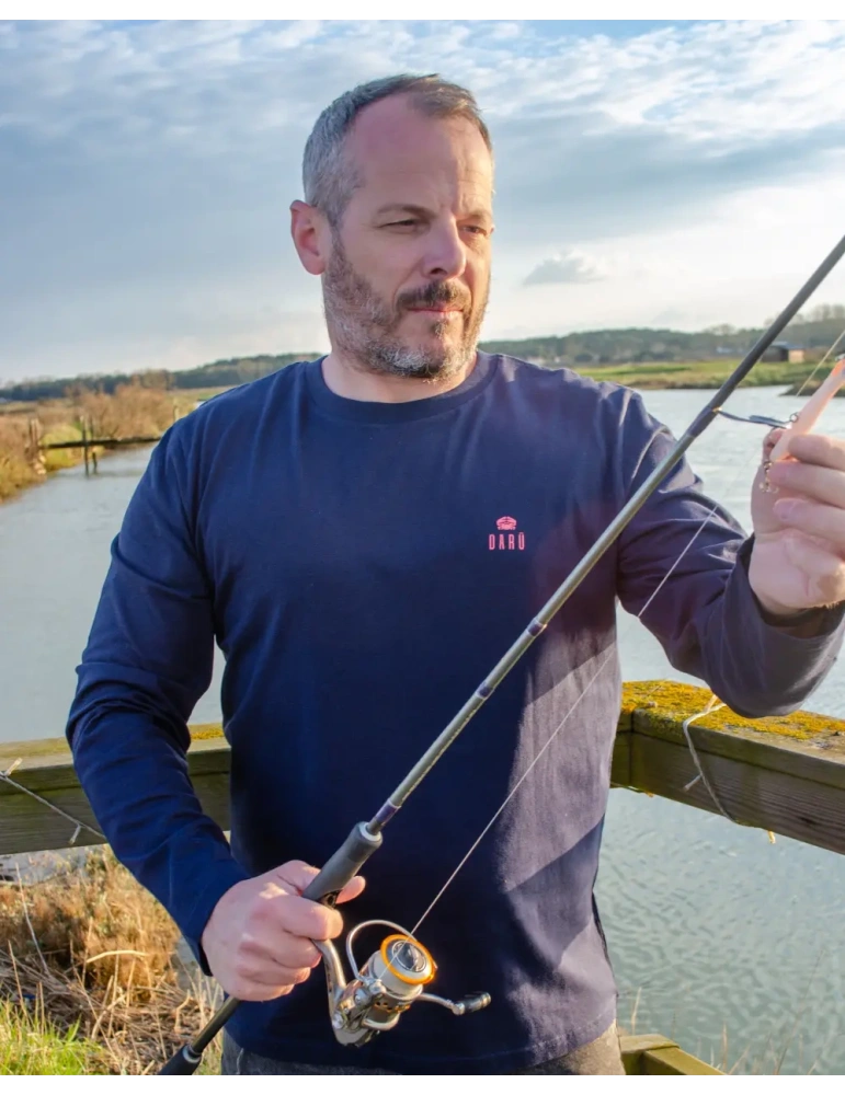 T-shirt manches longues Fish DARÜ – “Tu mords ou tu files ?” – Coton bio