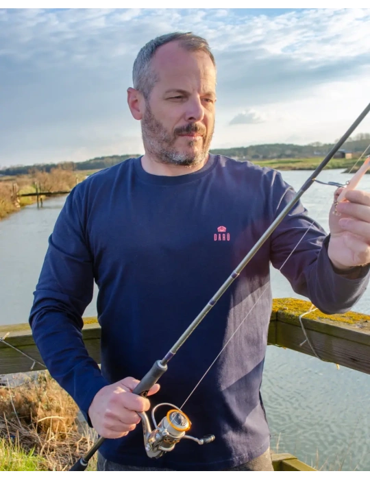 T-shirt manches longues Fish DARÜ – “Tu mords ou tu files ?” – Coton bio