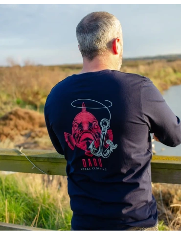 T-shirt manches longues Fish DARÜ – “Tu mords ou tu files ?” – Coton bio