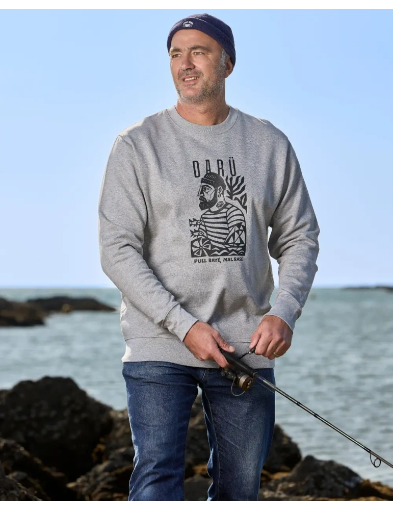 Sweat Marin DARÜ – Coton Bio 350g – Illustration Vendéenne