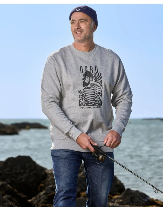 Sweat Marin DARÜ – Coton Bio 350g – Illustration Vendéenne