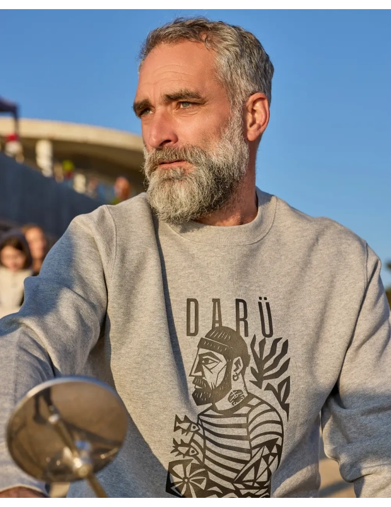Sweat Marin DARÜ – Coton Bio 350g – Illustration Vendéenne