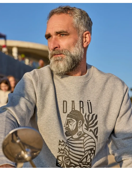 Sweat Marin DARÜ – Coton Bio 350g – Illustration Vendéenne