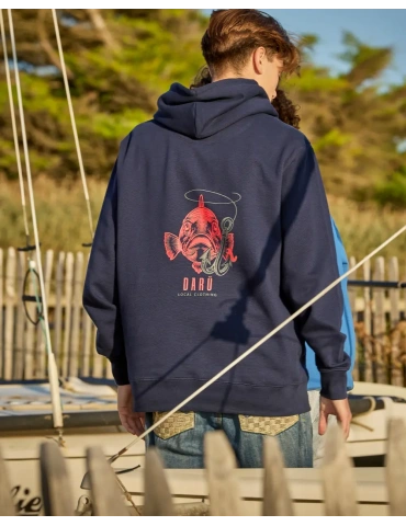 Sweat à capuche DARÜ “Tu mords ou tu files ?” – Sweat coton bio unisexe | Marque vendéenne