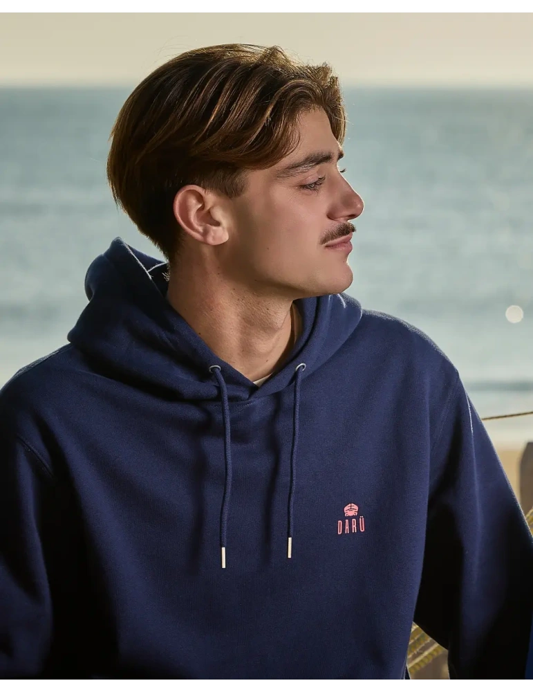 Sweat à capuche DARÜ “Tu mords ou tu files ?” – Sweat coton bio unisexe | Marque vendéenne