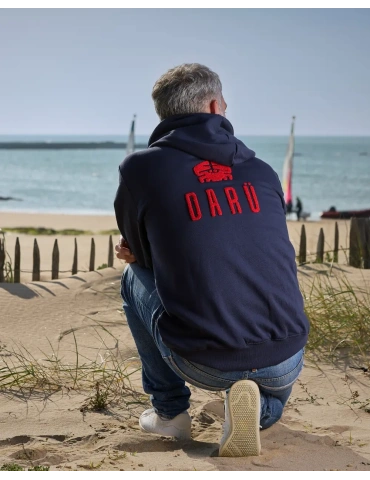 Sweat zippé broderie bouclette coton bio – DARÜ Local Clothing | Mode éthique vendéenne