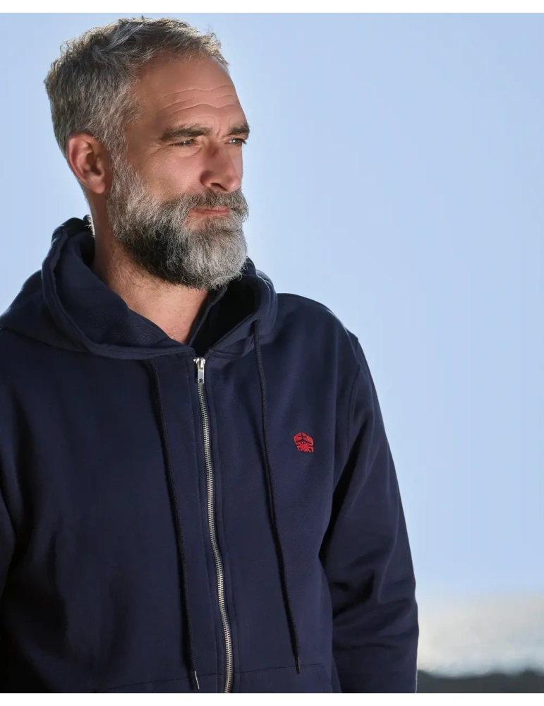 Sweat zippé broderie bouclette coton bio – DARÜ Local Clothing | Mode éthique vendéenne