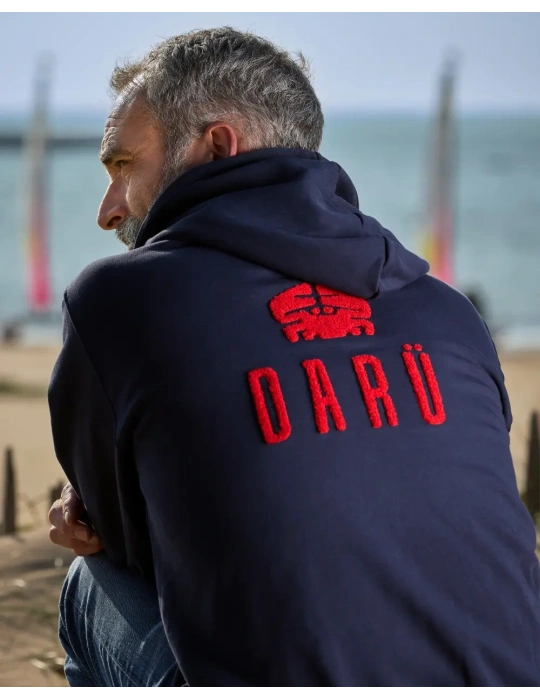 Sweat zippé broderie bouclette coton bio – DARÜ Local Clothing | Mode éthique vendéenne