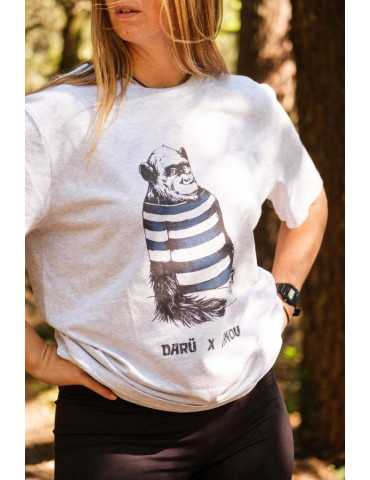 Tee shit singe blanc dessiné par Manou