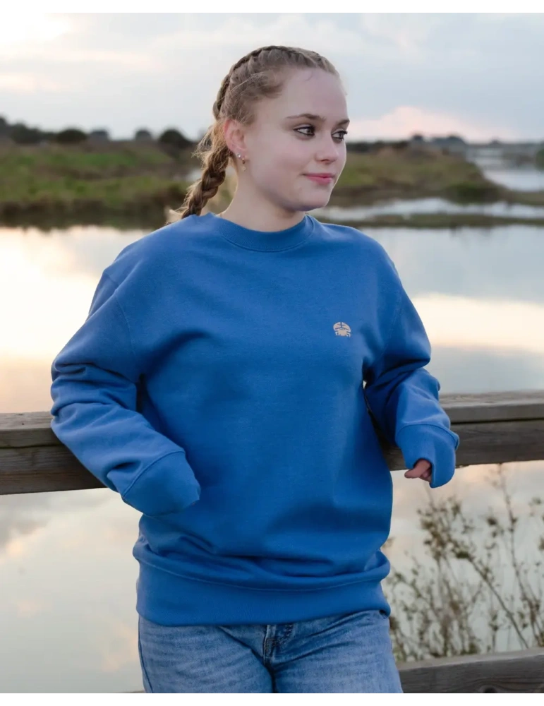 Sweat col rond brodé en coton bio – DARÜ Local Clothing | Mode éthique vendéenne