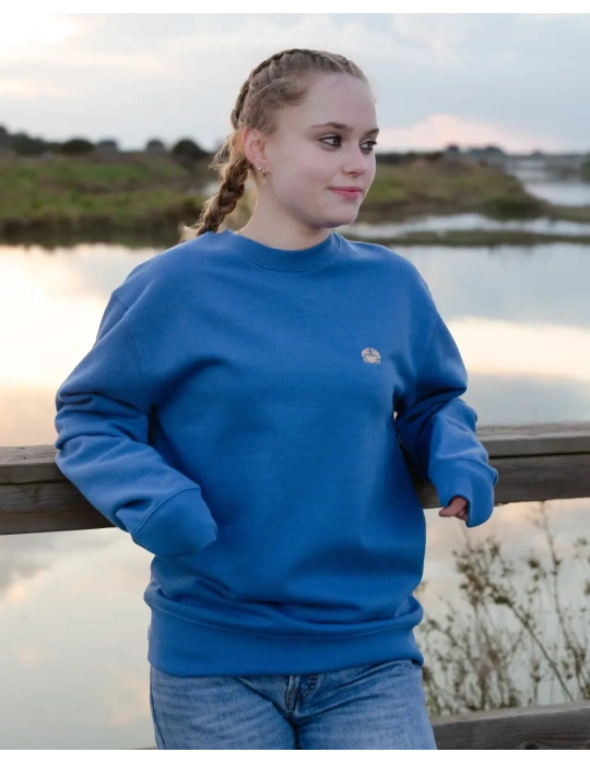 Sweat col rond brodé en coton bio – DARÜ Local Clothing | Mode éthique vendéenne