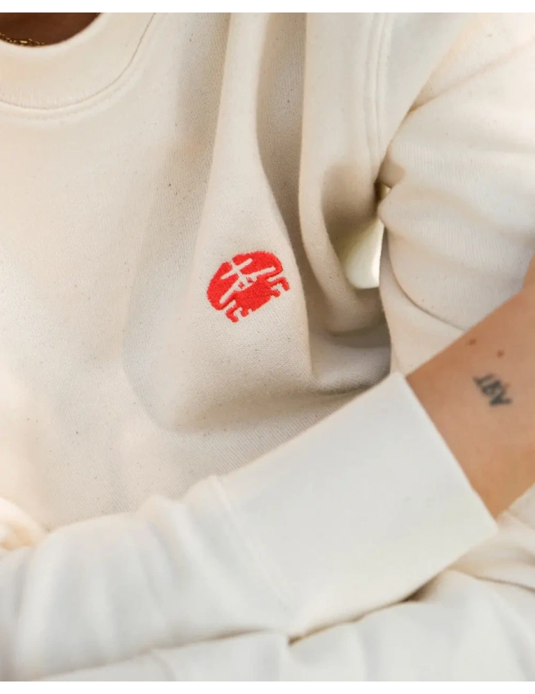 Sweat col rond brodé en coton bio – DARÜ Local Clothing | Mode éthique vendéenne