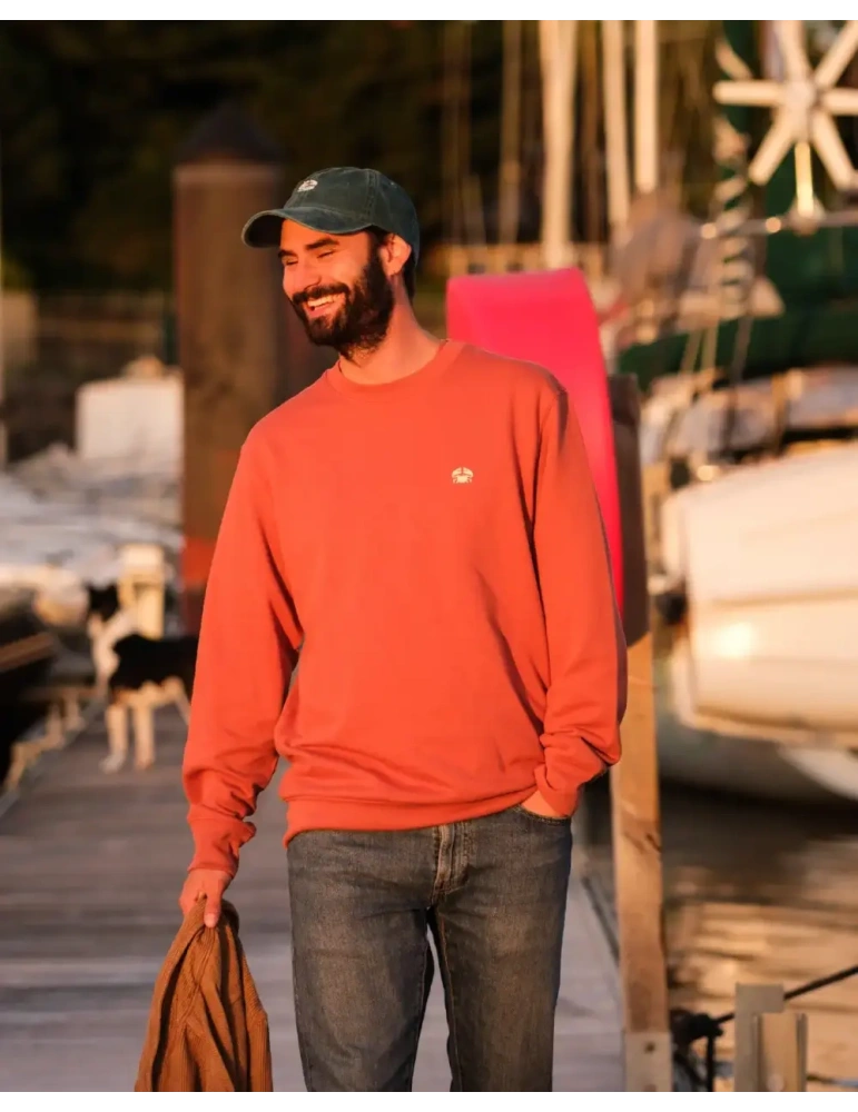 Sweat col rond brodé en coton bio – DARÜ Local Clothing | Mode éthique vendéenne