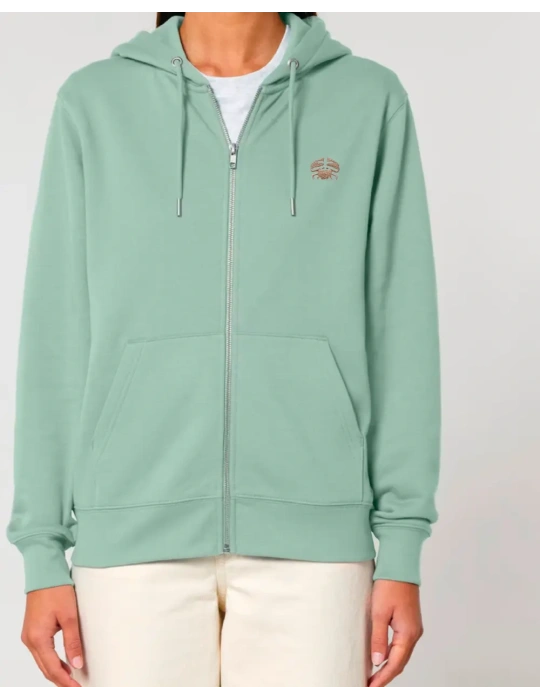 Sweat zippé brodé en coton bio – DARÜ Local Clothing | Mode éthique vendéenne