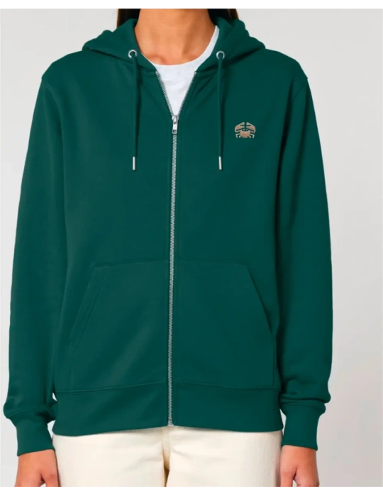 Sweat zippé brodé en coton bio – DARÜ Local Clothing | Mode éthique vendéenne