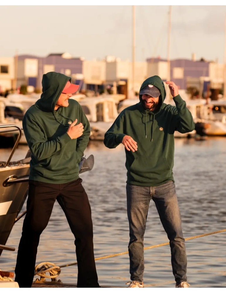 sweat à capuche glazed green brodé crabe DARU