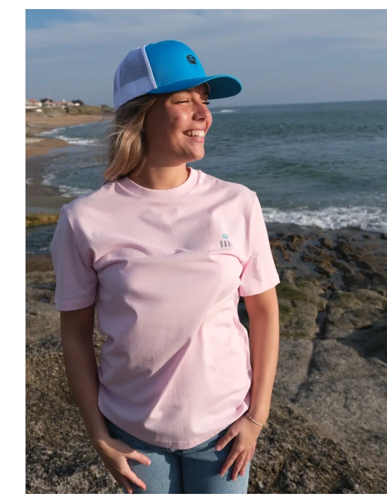 Tee mouette a roulet rose vue de face