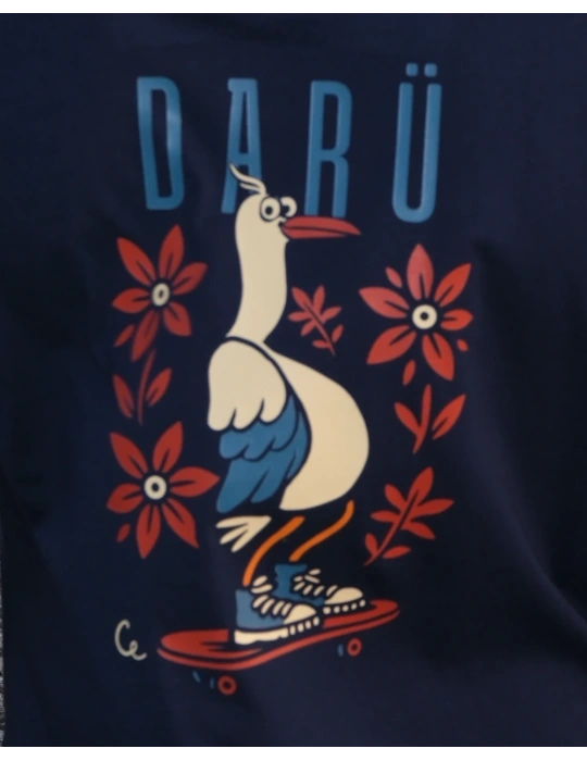 Gros plan tee shirt mouette à roulette daru couleur bleu marine