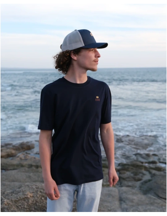 Tee shirt mouette à roulette devant avec le crabe et daru emplacement coeur