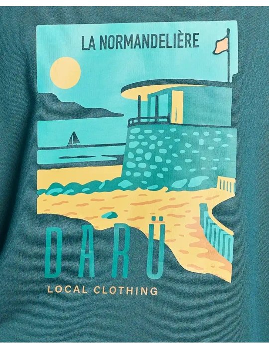 détail sweat capuche unisexe la plage de la normandelière