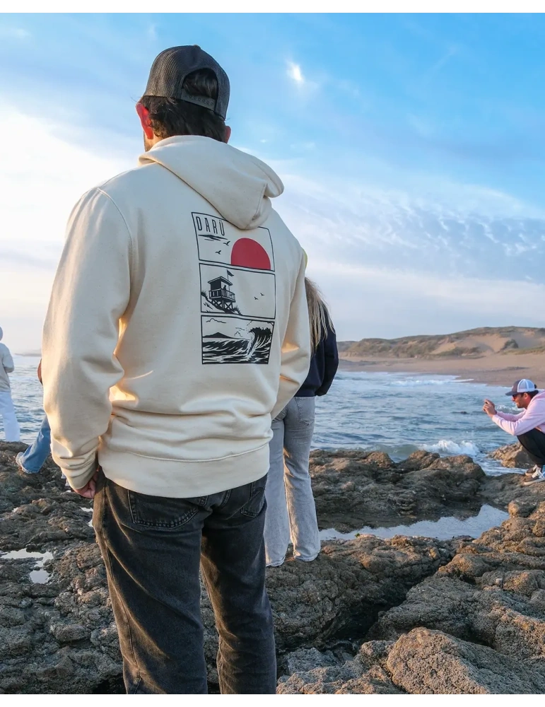 Sweat porté sur le littoral DARU trio du littoral en couleur Natural raw