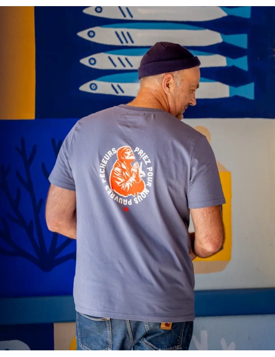 T-shirt Priez pour nous pauvres pêcheurs DARÜ dos — marque locale Brétignolles-sur-Mer Vendée