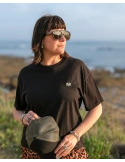 Tee coupe boxy femme Brodé DARÜ sur le coeur.