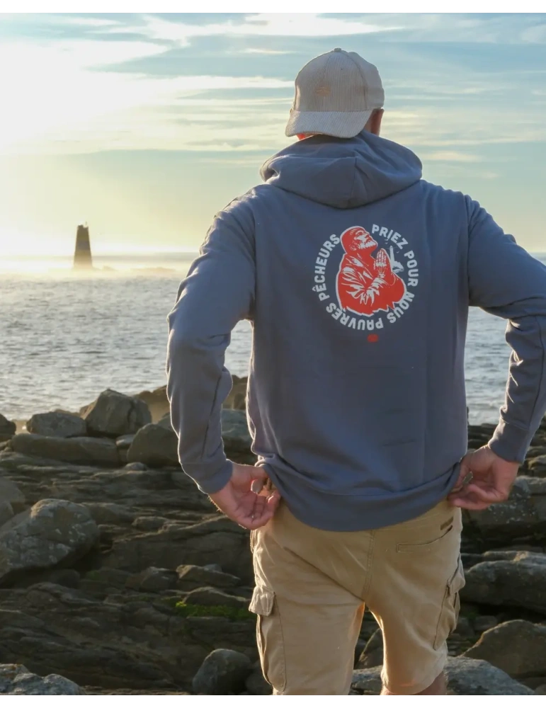 sweats à capuche coton biologique priez pour nous coucher de soleil