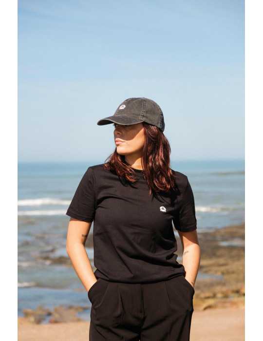 Tee-shirt unisexe DARÜ brodé en coton biologique noir