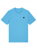 tee shirt bleu électrique brodé crabe