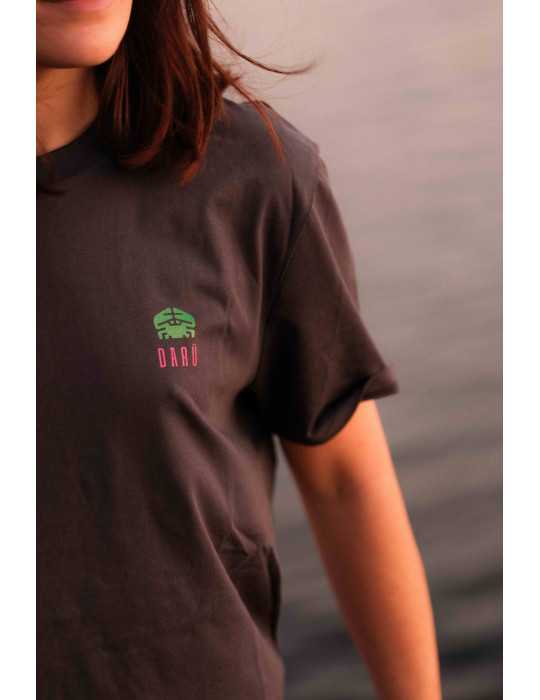 Tee-shirt unisexe DARÜ Algues & Crabe en coton biologique détail devant