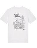 T-shirt DARÜ Tour de côte inspiré de Jules Verne en blanc