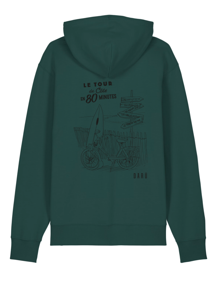 Sweat vert capuche – visuel SOLEX inspiré de Jules Verne