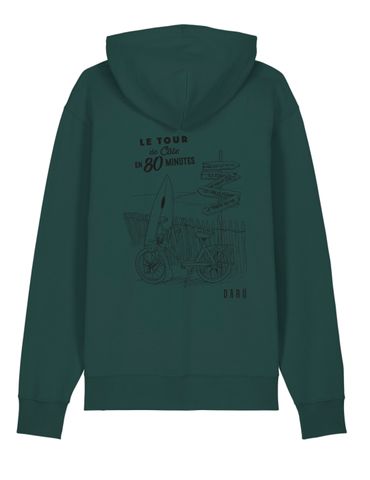 Sweat vert capuche – visuel SOLEX inspiré de Jules Verne