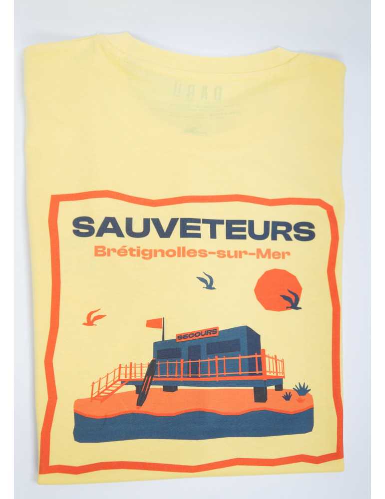 tee sauveteur coleur jaune offciel team sauveteur