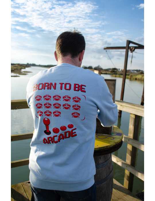 Sweat Born to Be Arcade unisexe – sérigraphie rétro DARÜ