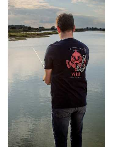 T-shirt Fish DARÜ dos poisson & hameçon couleur stone 2