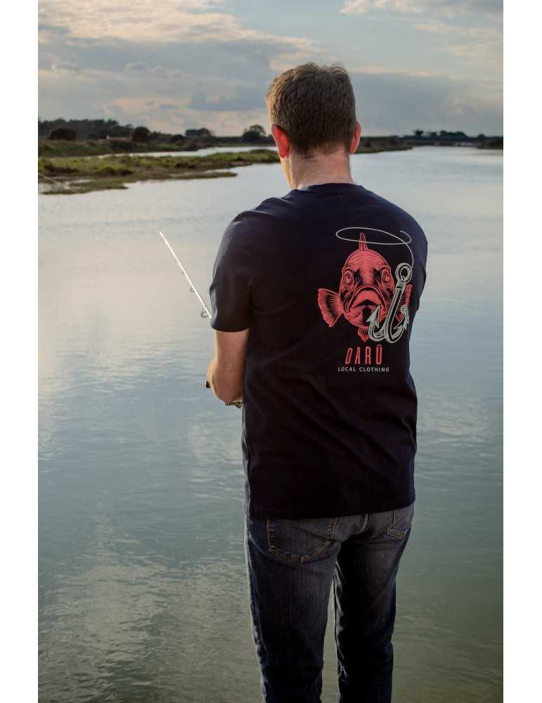 Tee-shirt Fish DARÜ bleu marine dos poisson