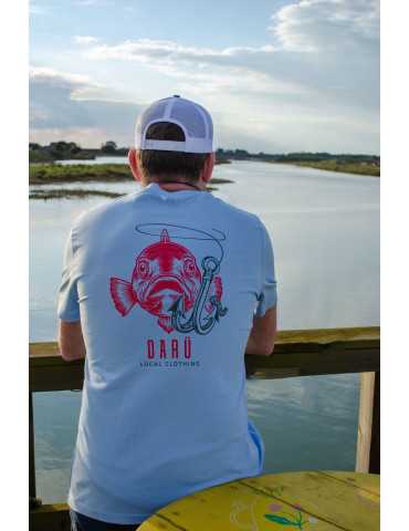 T-shirt Fish DARÜ dos poisson & hameçon couleur stone 2