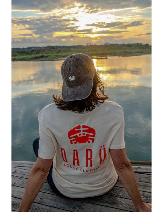 Tee shirt daru en couleur ecru naturel logo dos crabe