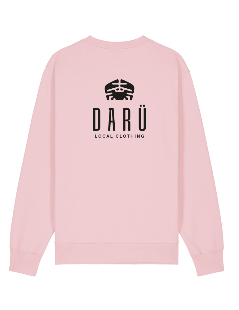 Sweat rose unisexe – visuel logo DARÜ dos
