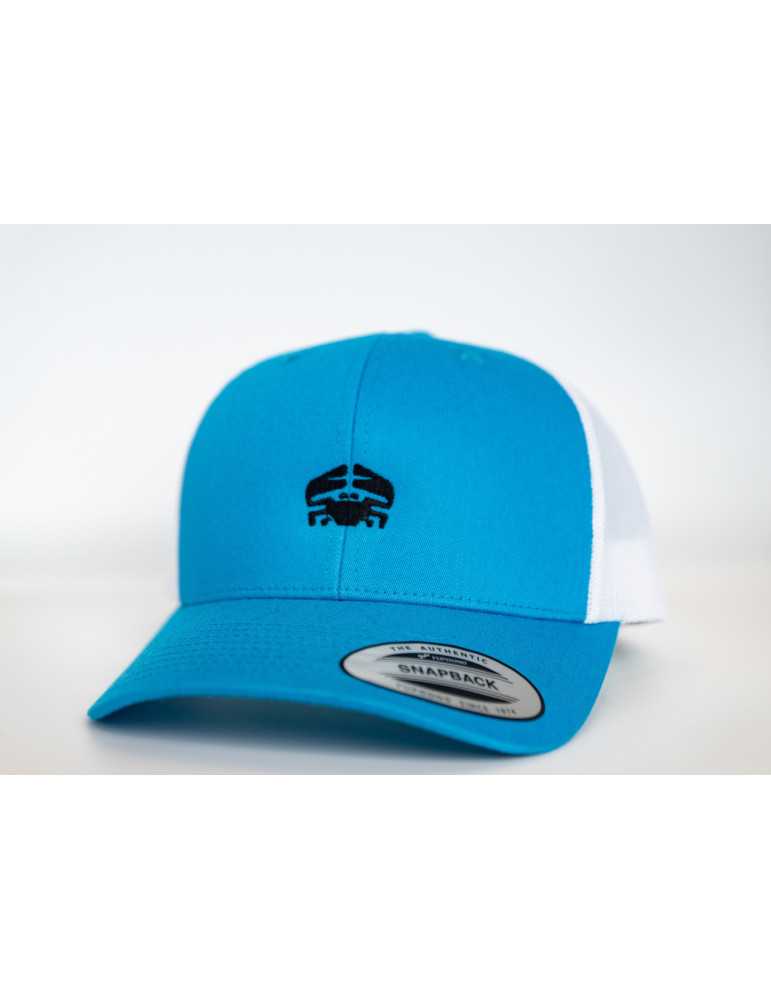casquette bleu électrique daru brodé devant crabe vendée