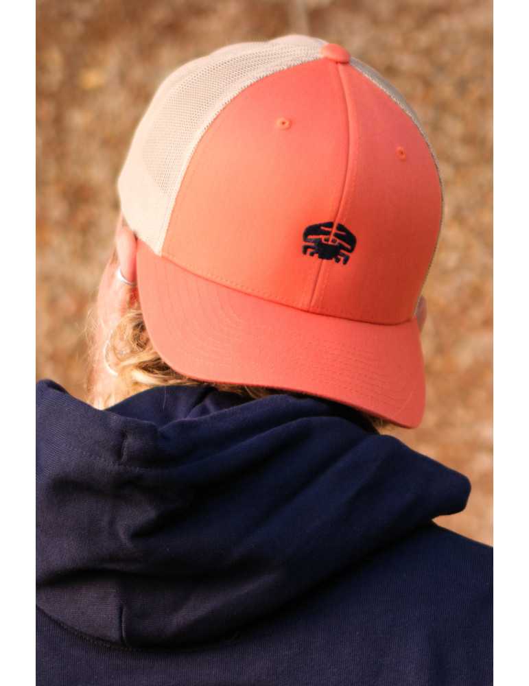 casquette orange daru brodę crabe porté en arrière