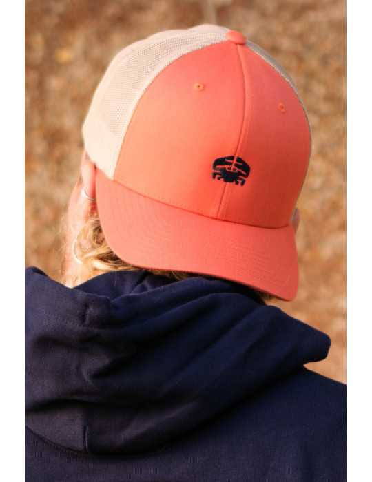 casquette orange daru brodę crabe porté en arrière